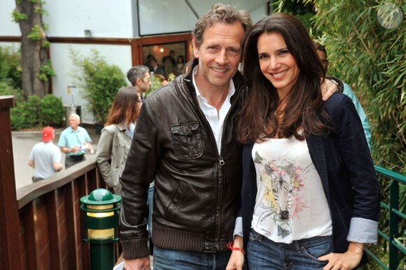Stephane Freiss et sa femme Ursula à Roland-Garros le 1er juin 2013.