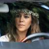 Kourtney Kardashian arrive chez Irving Azoff à Beverly Hills pour assister à la baby-shower de sa petite soeur Kim Kardashian. Los Angeles, le 2 juin 2013.