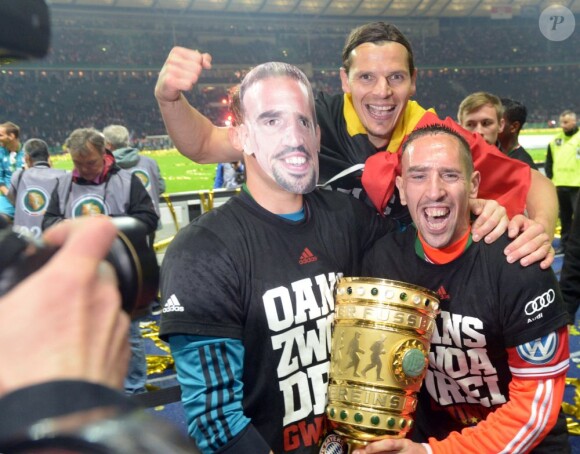 Franck Ribéry a décroché la Coupe d'Allemagne face au VfB Stuttgart le 1er juin 2013 au Stade Olympique de Berlin (3-2)