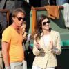 Caroline Barclay son ami Marc lors du quart de finale entre Jo-Wilfried Tsonga et Roger Federer (7-5, 6-3, 6-3) le 4 juin 2013 à Roland-Garros