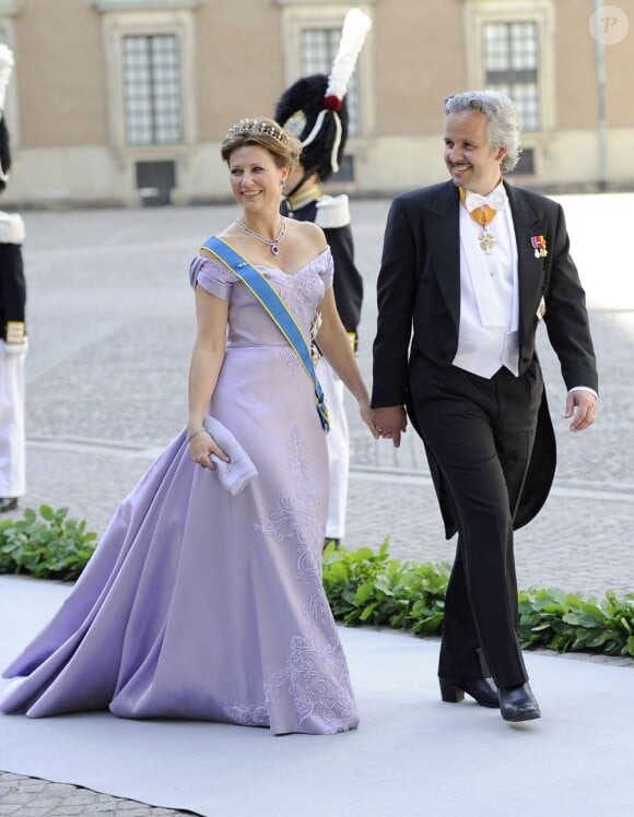 La princesse Märtha-Louise de Norvège et Ari Behn au mariage de la princesse Madeleine de Suède et de Chris O'Neill au palais royal à Stockholm le 8 juin 2013.
