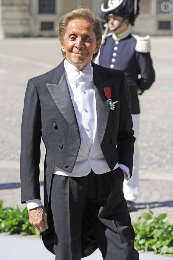 Valentino, auteur de la robe de la mariée, au mariage de la princesse Madeleine de Suède et de Chris O'Neill au palais royal à Stockholm le 8 juin 2013.