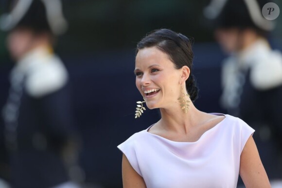 Sofia Hellqvist, compagne du prince Carl Philip, au mariage de la princesse Madeleine de Suède et de Chris O'Neill au palais royal à Stockholm le 8 juin 2013.