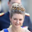 La princesse Stéphanie de Luxembourg au mariage de la princesse Madeleine de Suède et de Chris O'Neill au palais royal à Stockholm le 8 juin 2013.
