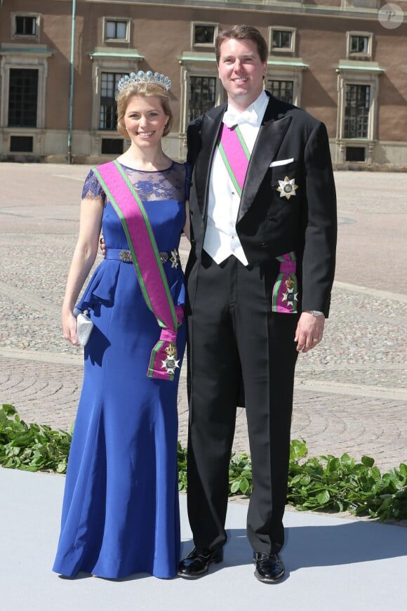 La princesse Kelly et le prince Hubertus de Saxe-Coburg au mariage de la princesse Madeleine de Suède et de Chris O'Neill au palais royal à Stockholm le 8 juin 2013.