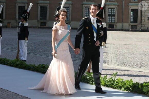 Le prince Joachim et la princesse Marie de Danemark au mariage de la princesse Madeleine de Suède et de Chris O'Neill au palais royal à Stockholm le 8 juin 2013.