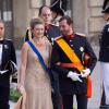 Stephanie et Guillaume de Luxembourg au mariage de la princesse Madeleine de Suède et de Chris O'Neill au palais royal à Stockholm le 8 juin 2013.