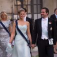 La princesse Tatiana et le prince Nikolaos de Grèce lors du mariage de la princesse Madeleine de Suède et de Chris O'Neill au palais royal à Stockholm le 8 juin 2013.