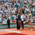 Maria Sharapova, Serena Williams pendant la finale dames à Roland-Garros le 8 juin 2013.