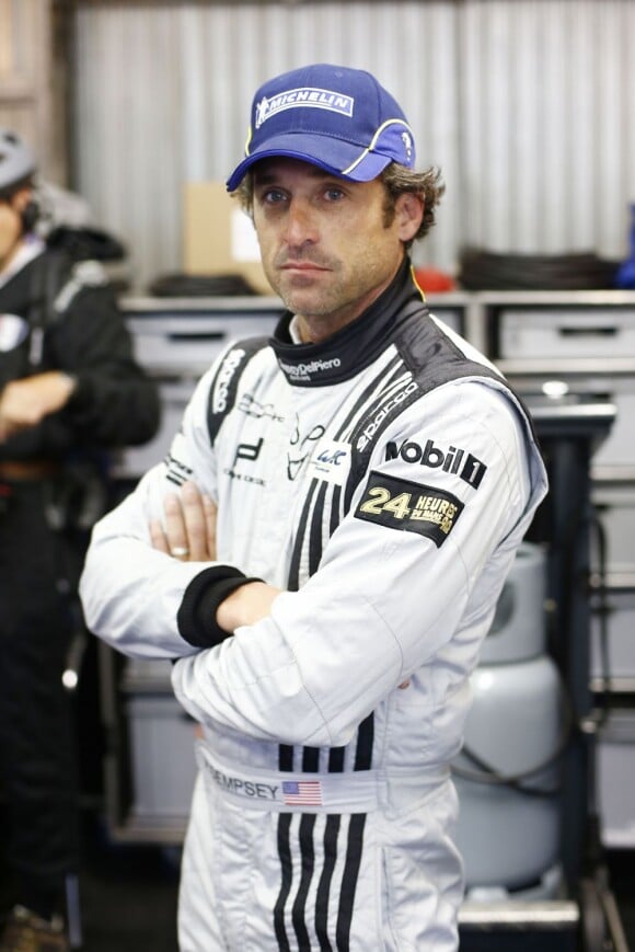 Patrick Dempsey toujours séduisant mais anxieux aux 24 heures du Mans, le 9 juin 2013.