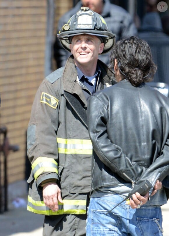 David Eigenberg - Exclusif - Tournage de la série Chicago Fire à Chicago, le 28 mars 2013.