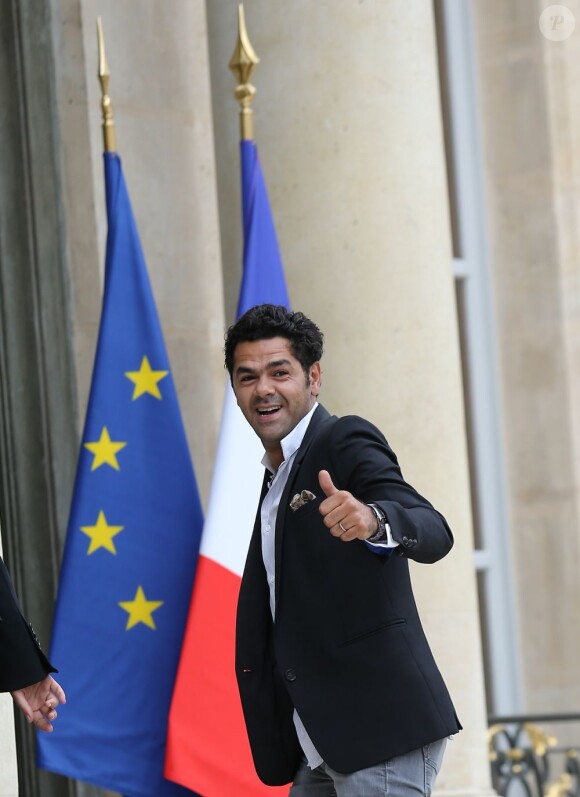 Jamel Debbouze à son arrivée à la remise du prix de l'Education Artistique et Culturelle à l'Elysée, le 12 Juin 2013.