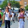 Matthew McConaughey, sa femme Camila et leurs enfants Levi et Vida. Le 22 juillet à New York.