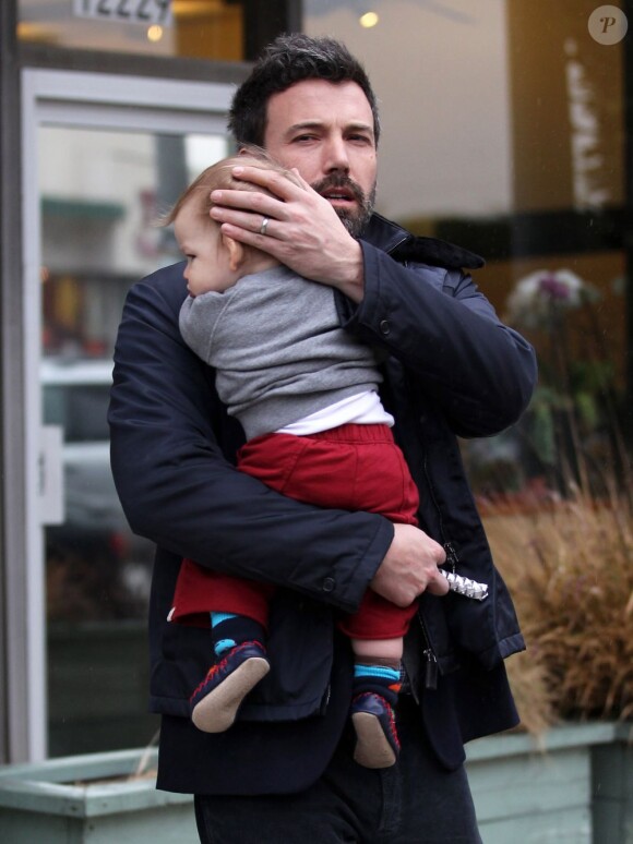 Ben Affleck et son fils Samuel. A Los Angeles, le 25 janvier 2013.