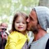 David Beckham et sa fille Harper. Le 3 mai 2013 à Paris.