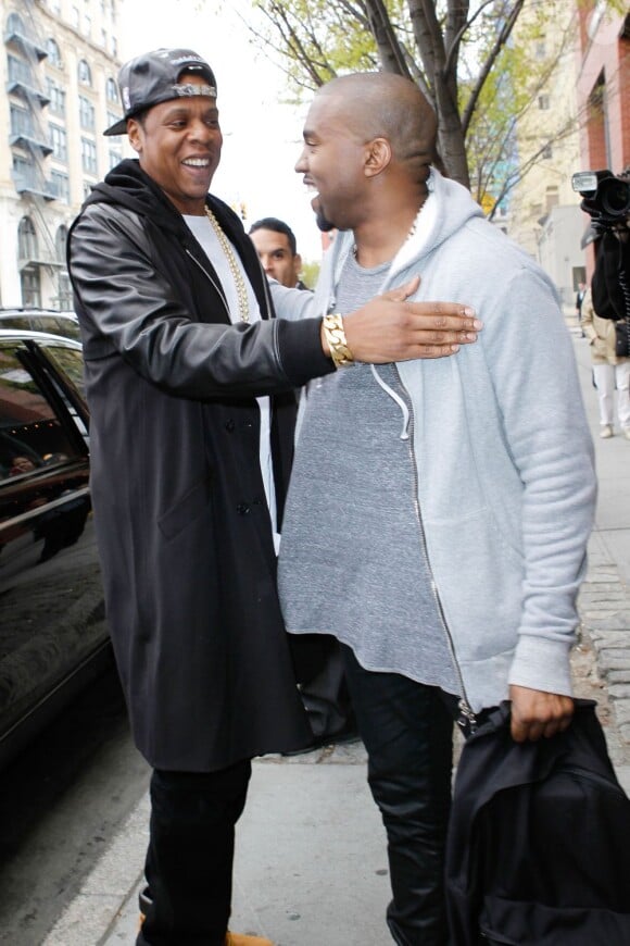Jay-Z et Kanye West à New York, le 22 avril 2013.