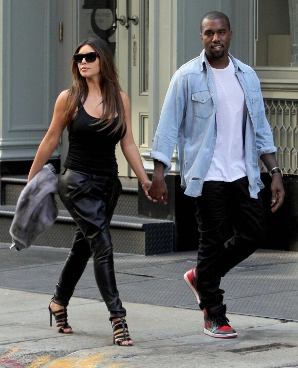 Kim Kardashian et Kanye West à New York. Août 2012.