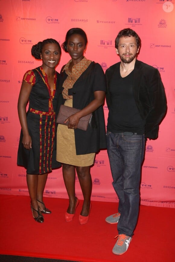 Marguerite Abouet, Aïssa Maiga, Clement Oubrerie lors de la présentation du film Aya de Yopougon dans le cadre du Champs-Elysées Film Festival le 17 juin 2013