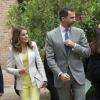 Felipe et Letizia d'Espagne en visite à la résidence universitaire de Madrid le 18 juin 2013