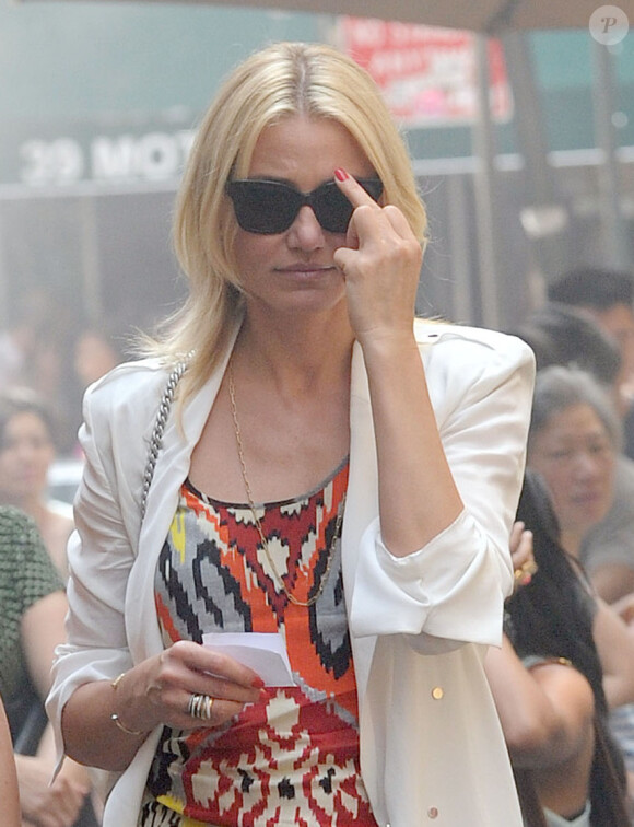 Cameron Diaz pendant le tournage de The Other Woman à Chinatown, New York, le 24 juin 2013.