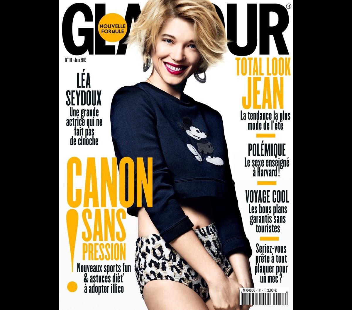 Photo : Léa Seydoux en couverture du magazine Glamour. Juin 2013. -  Purepeople