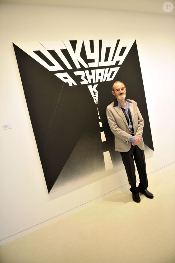 Le peintre russe Erik Boulatov à son exposition à la Villa Paloma à Monaco, le 24 juin 2013.