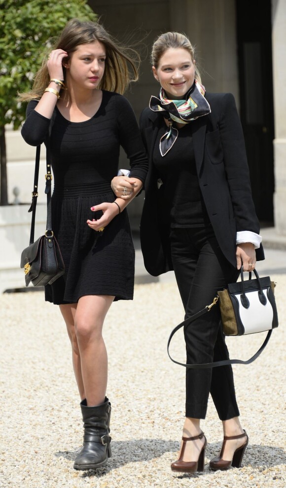 République et Léa Seydoux avant le déjeuner avec le président de la république au palais de l'Elysée à Paris, le 26 juin 2013.