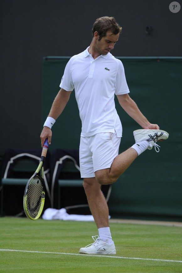 Richard Gasquet lors du premier tour de Wimbledon au All England Lawn Tennis and Croquet Club le 25 juin 2013