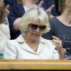 Camilla Parker Bowles, la duchesse de Cornouailles, dans les tribunes du All England Lawn Tennis and Croquet Club à Wimbledon le 27 juin 2013
