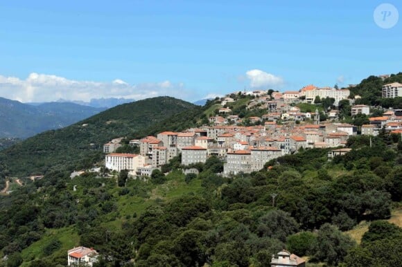 Le village où se déroulait le mariage civil de Thomas Langmann et Celine Bosquet à la mairie de Sartène, en Corse du sud, le 21 juin 2013.