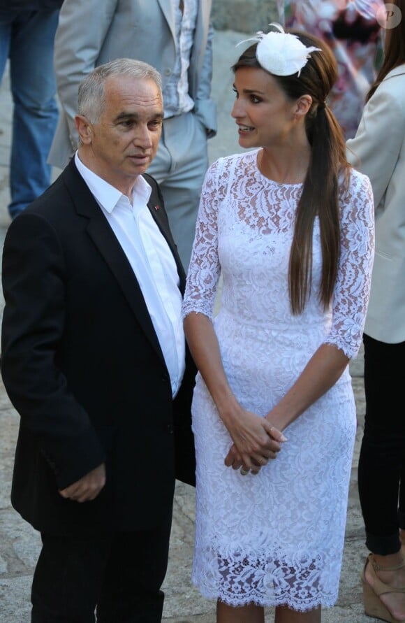 Alain Terzian et Céline Bosquet à la mairie de Sartène, Corse du sud, le 21 juin 2013.
