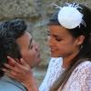 Thomas Langmann embrasse Céline Bosquet à la mairie de Sartène, Corse du sud, le 21 juin 2013.