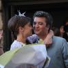 Mariage civil de Thomas Langmann et Céline Bosquet à la mairie de Sartène, Corse du sud, le 21 juin 2013.
