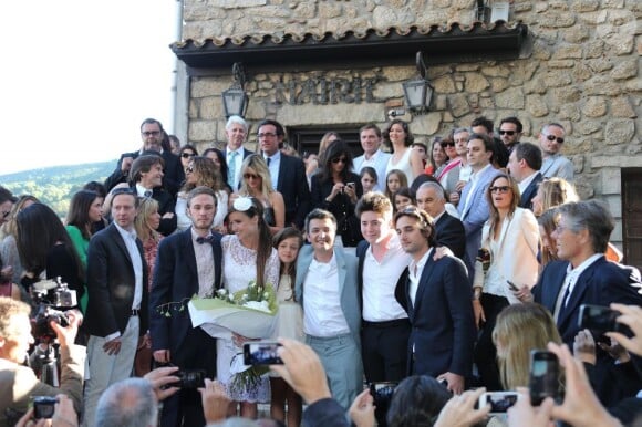 Darius Langmann, Céline Bosquet, Thomas Langmann, Alain Terzian, Dimitri Rassam, Brune de Margerie, Dominique Desseigne à la mairie de Sartène, Corse du sud, le 21 juin 2013.