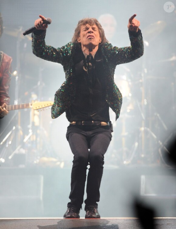 Mick Jagger et les Rolling Stones en concert lors du festival de Glastonbury, le 29 Juin 2013.