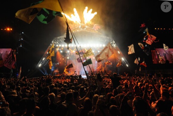 Les Rolling Stones sur la Pyramid Stage du festival de Glastonbury, le 29 Juin 2013.
