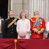 Le prince Harry, la duchesse de Cambridge Kate Middleton et le prince William lors des cérémonies de Trooping the Colour le 15 juin 2013 à Londres.
