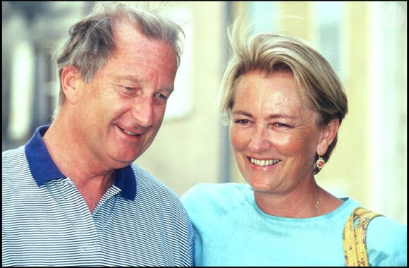 Le roi Albert II de Belgique et sa femme Paola de Belgique en vacances à Chateauneuf de Grasse, le 12 août 1994.
