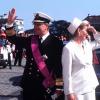 Albert II de Belgique et Paola lors de la fête nationale de Belgique le 21 juillet 1996.