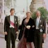 Le prince Philippe de Belgique, le roi Albert II de Belgique et Paola, pour les 50 ans du roi Gustav de Suède, à Stockholm, le 2 mai 1996.