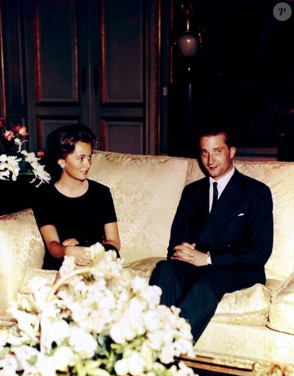 Fiançailles de Paola avec Albert II de Belgique, en 1959.