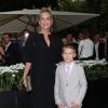 Sharon Stone et son fils Roan Bronstein - Ouverture de la nouvelle boutique Fendi, 51 avenue Montaigne à Paris, le 3 juillet 2013.