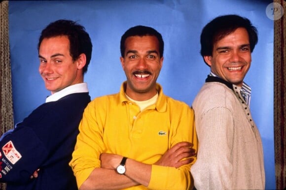 Les Inconnus (Didier Bourdon, Bernard Campan et Pascal Légitimus) dans les années 1980