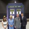 Le prince Charles et Camilla Parker Bowles visitent les studios de la série Doctor Who à Cardiff, le 3 juillet 2013. Ils ont rencontré les acteurs de la série Jenna-Lousie Coleman et Matt Smith.
