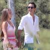 Le chanteur Marc Anthony et sa compagne Chloe Green passent leurs vacances à Saint-Tropez. Le 5 juillet 2013.