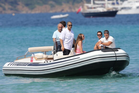 Marc Anthony et sa compagne Chloe Green passent leurs vacances à Saint-Tropez. Le 5 juillet 2013. Le couple s'est visiblement rabiboché.