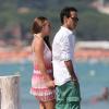 Marc Anthony et sa compagne Chloe Green passent leurs vacances à Saint-Tropez. Le 5 juillet 2013.
