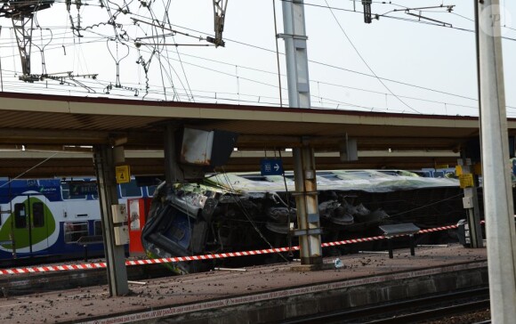 Illustration de l'accident de train survenu à Brétigny-sur-Orge (Essonne), le 12 juillet 2013.