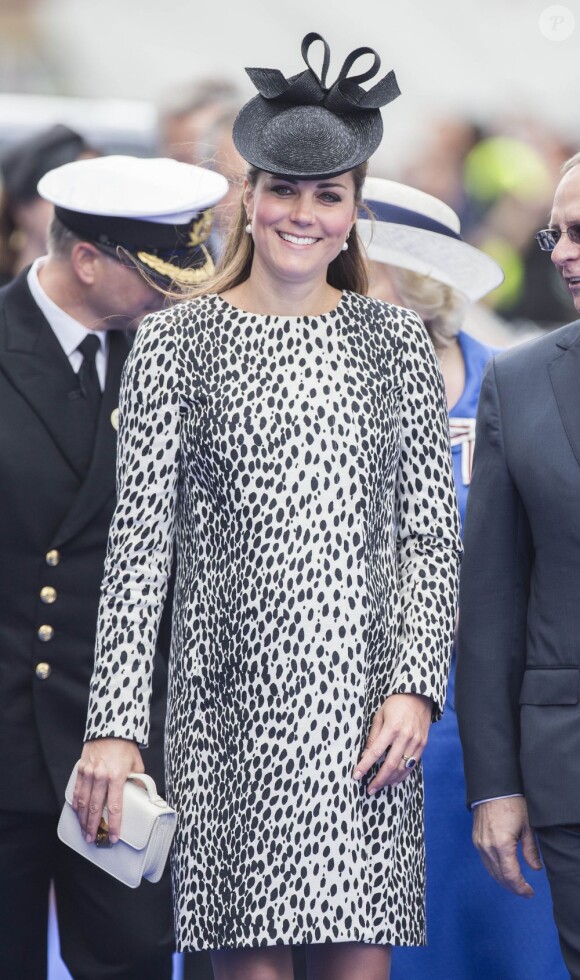 Catherine, duchesse de Cambridge à Southampton le 13 juin 2013 lors de son dernier engagement officiel avant son congé maternité.