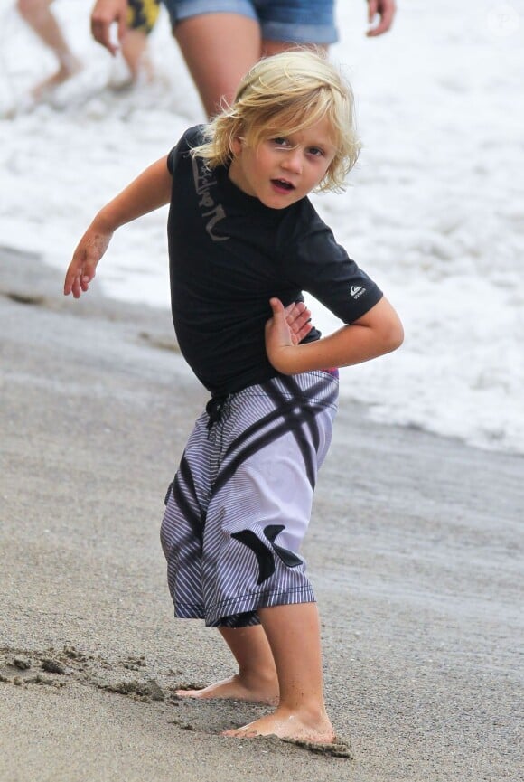 Zuma, fils de Gwen Stefani et Gavin Rossdale, à la plage de Malibu le 13 juillet 2013. 